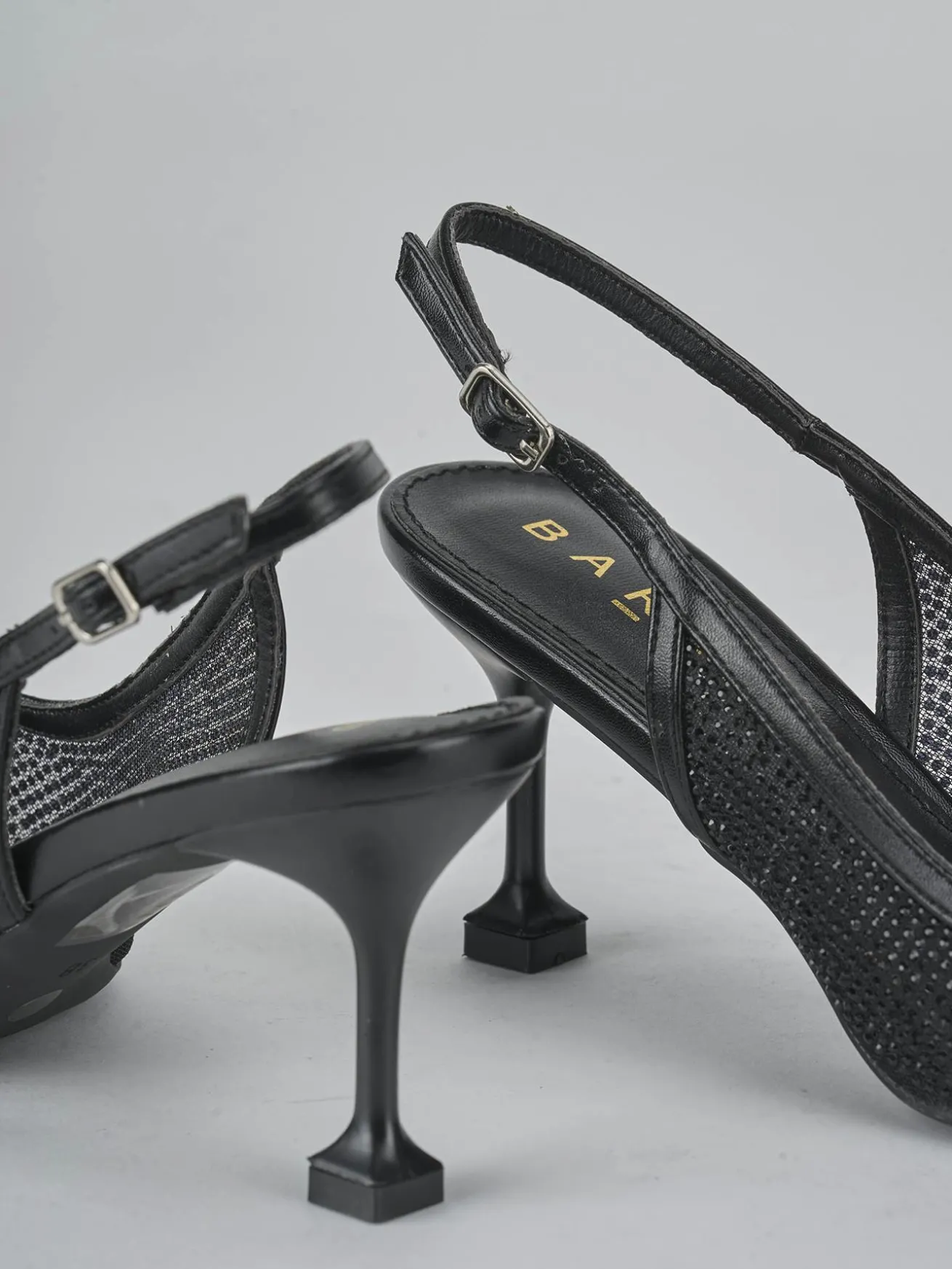 Slingback tacco 6cm pelle nero