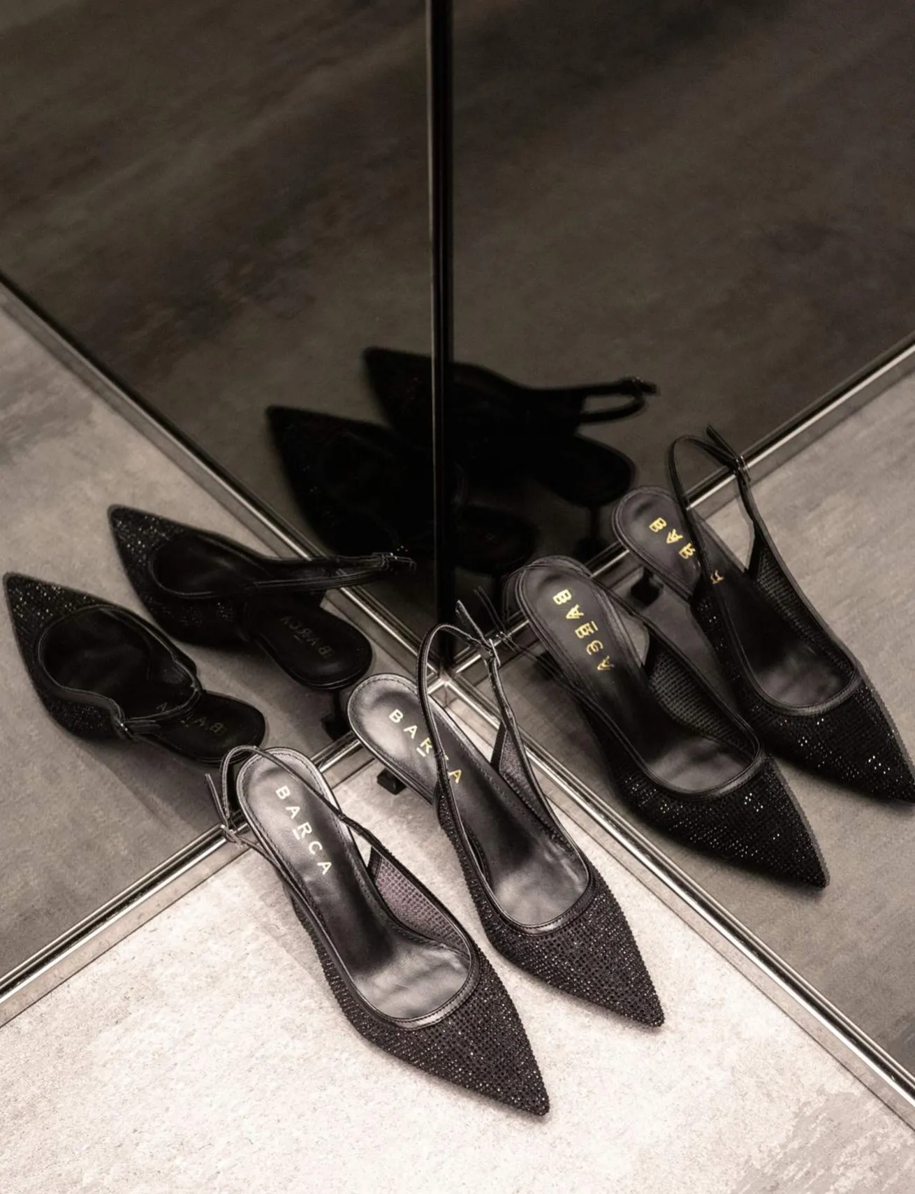 Slingback tacco 6cm pelle nero