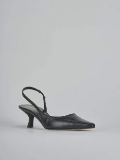 Slingback tacco 5cm pelle nero