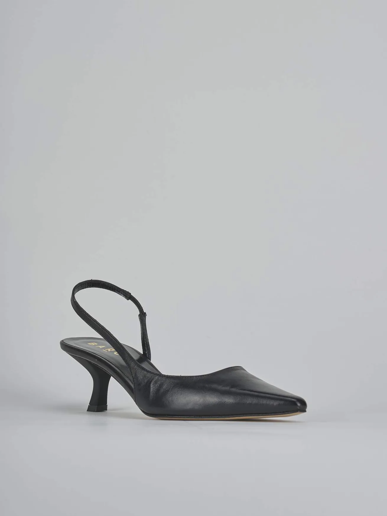 Slingback tacco 5cm pelle nero