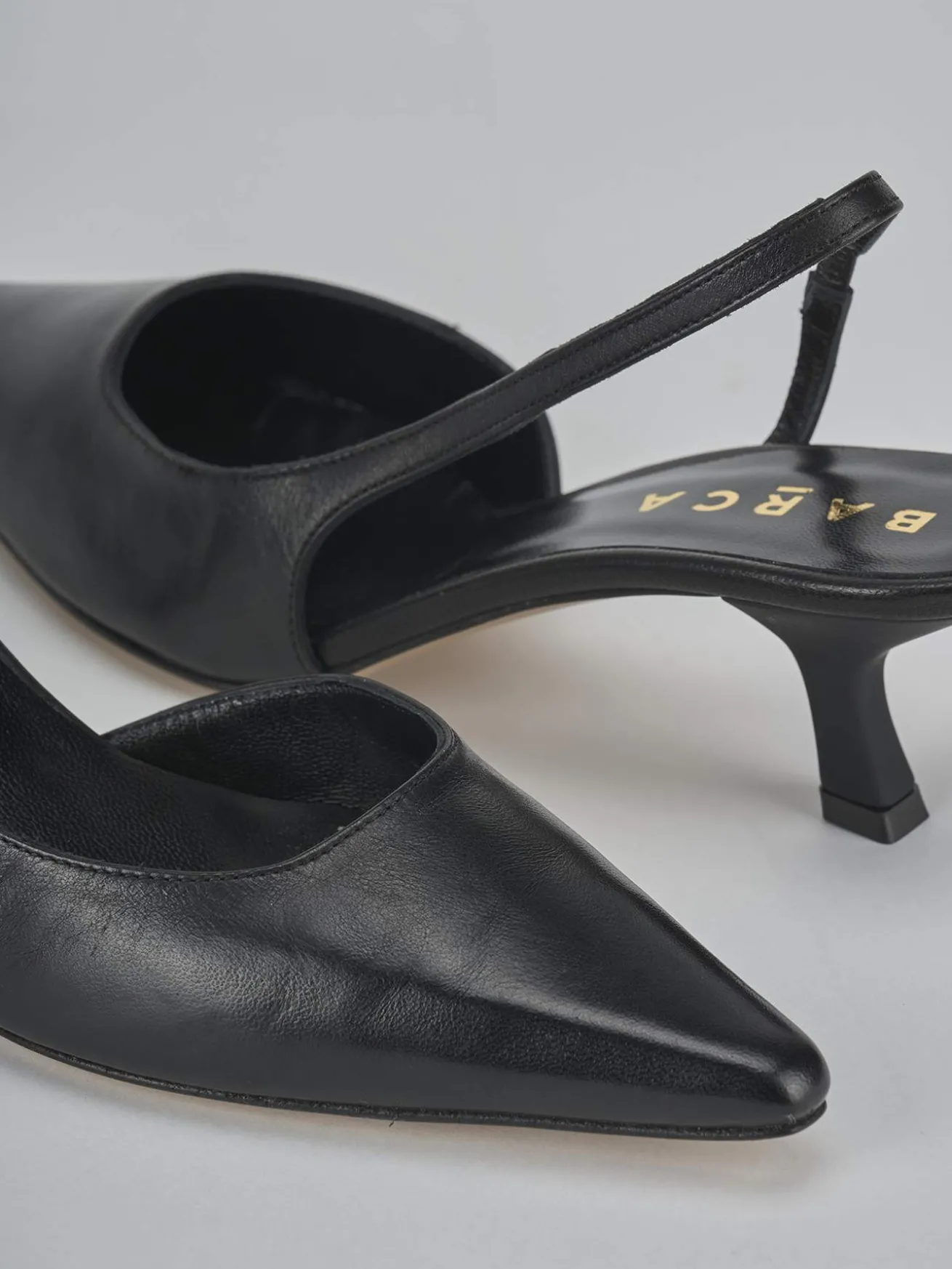 Slingback tacco 5cm pelle nero