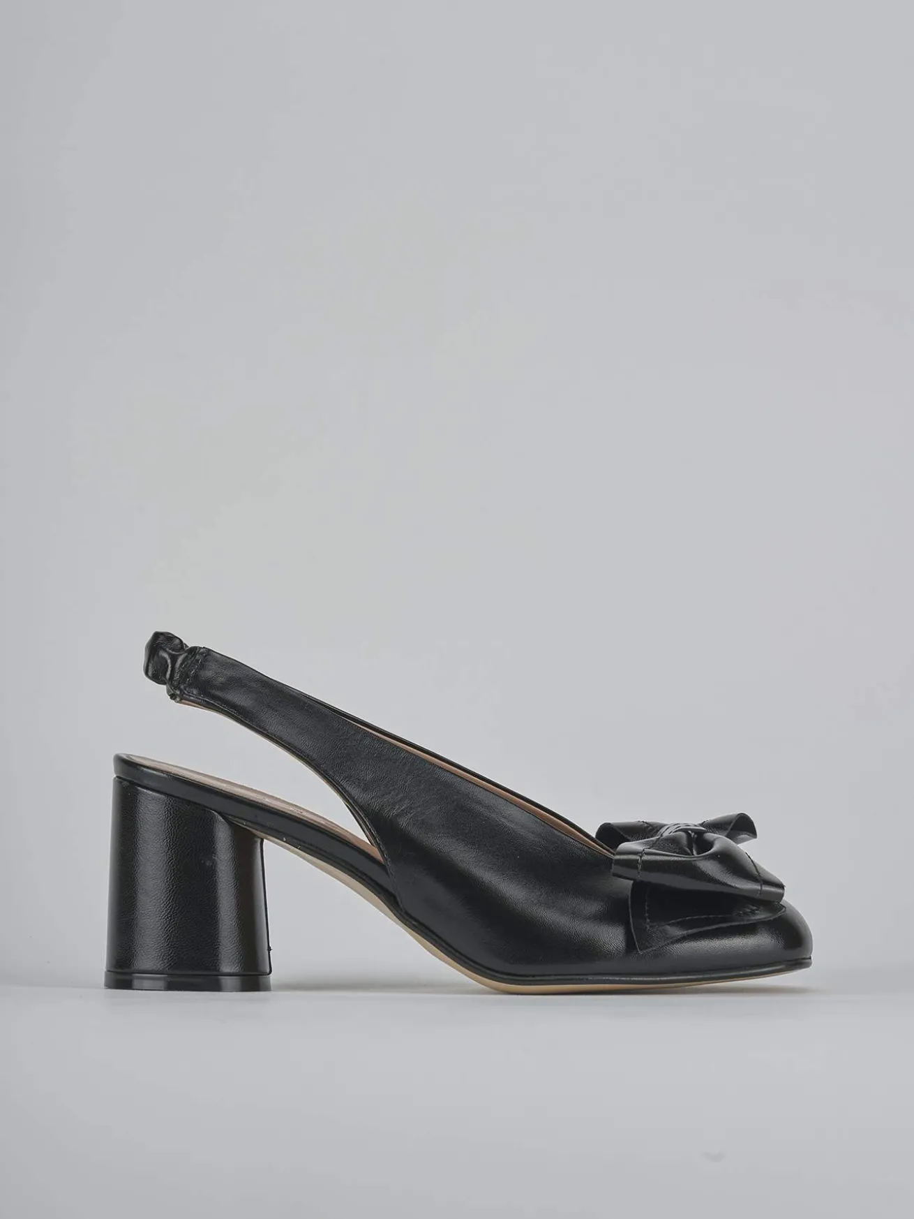 Slingback tacco 8cm pelle nero