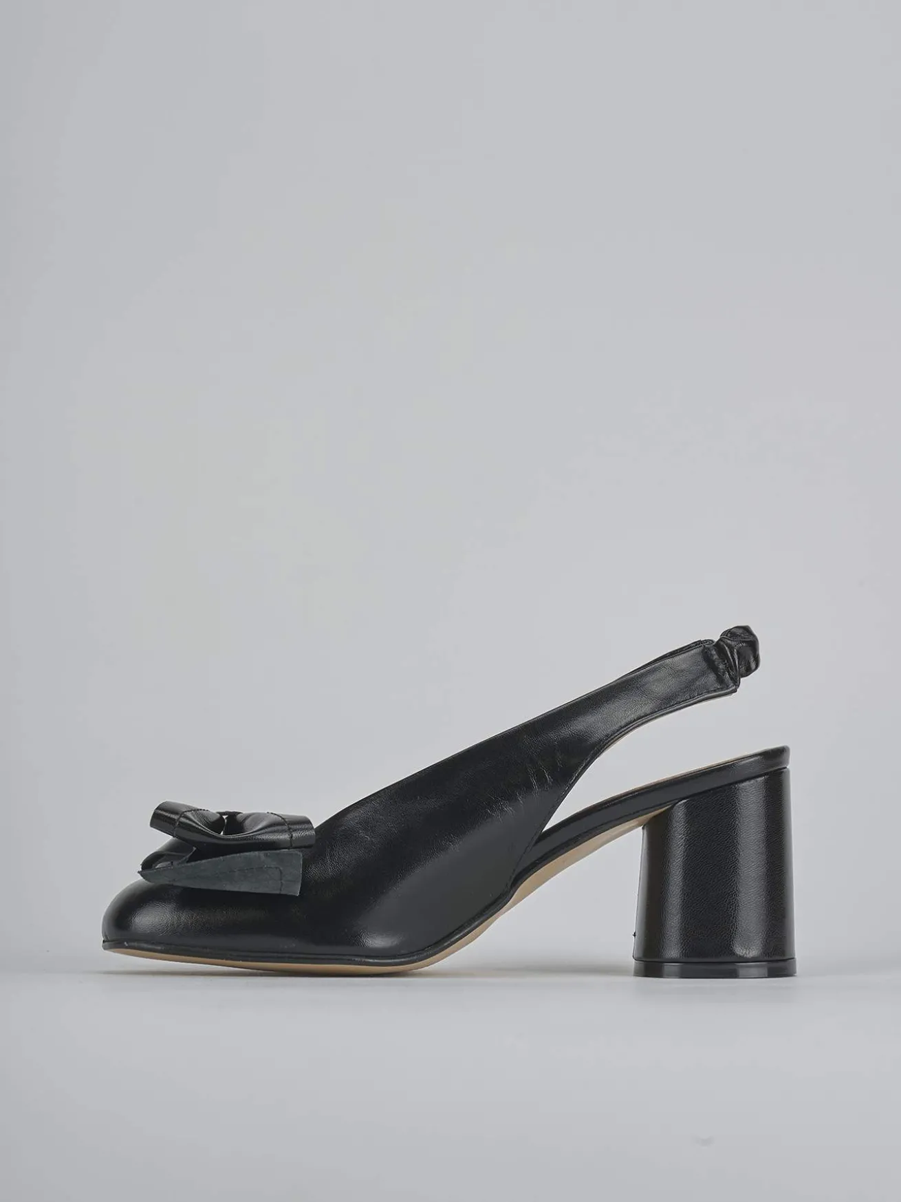Slingback tacco 8cm pelle nero