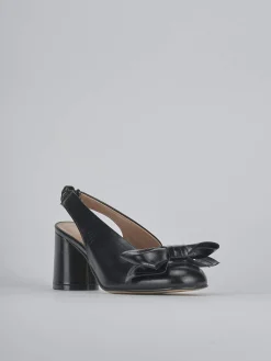 Slingback tacco 8cm pelle nero