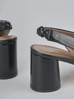 Slingback tacco 8cm pelle nero
