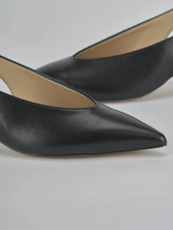 Slingback tacco 4cm pelle nero