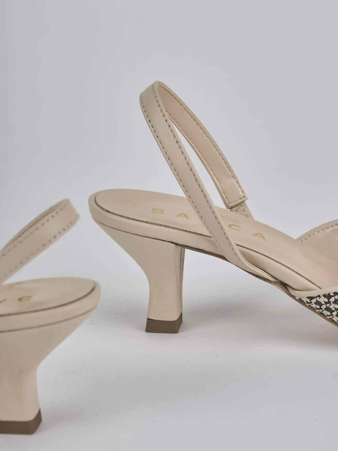 Slingback tacco 6cm pelle marrone