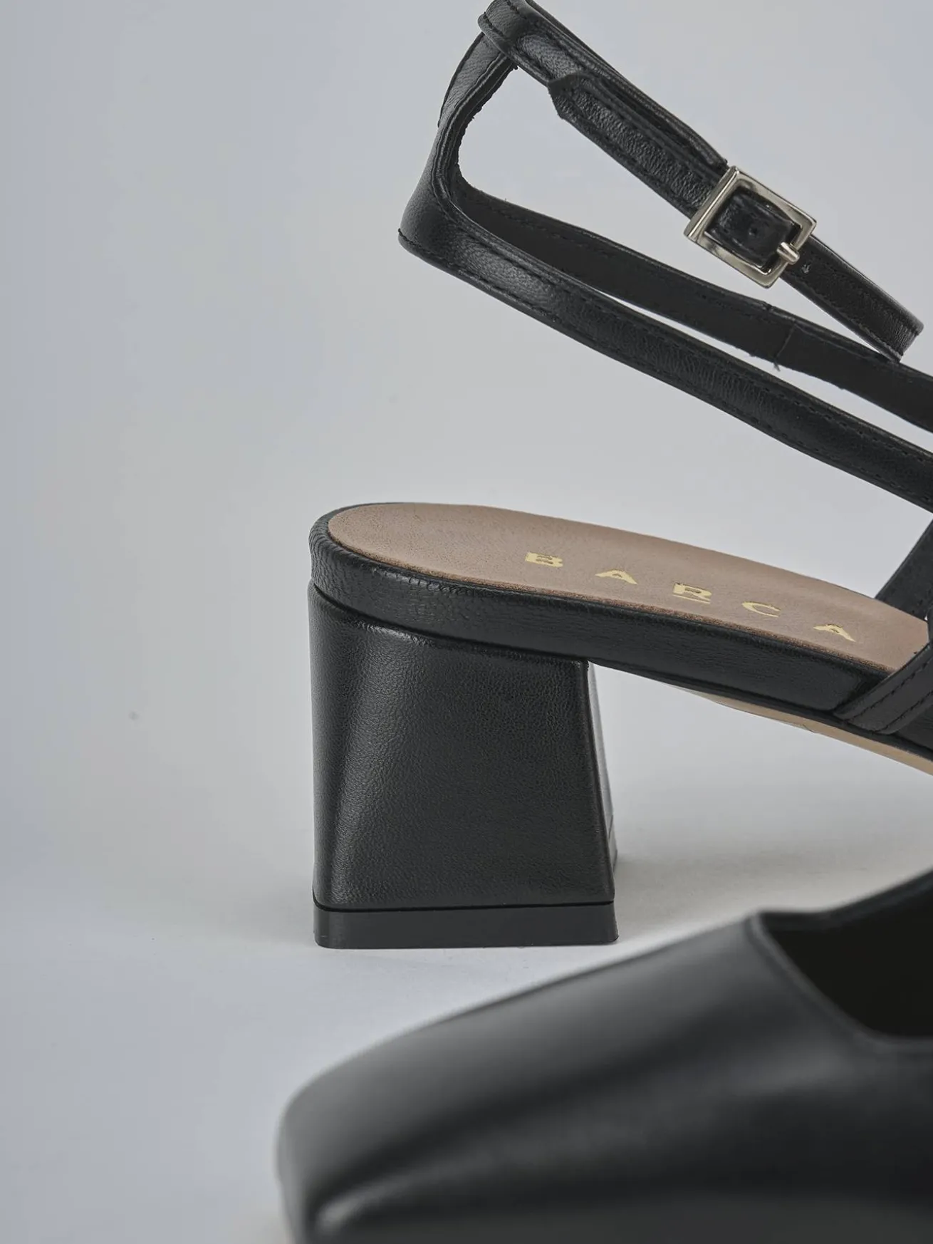 Slingback tacco 5cm pelle nero