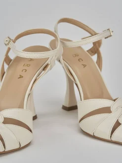 Slingback tacco 9cm pelle bianco