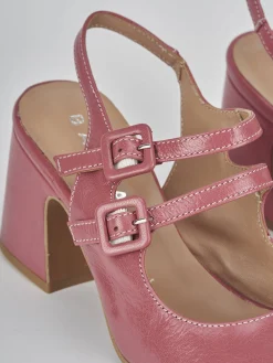 Slingback tacco 5cm pelle bordo'