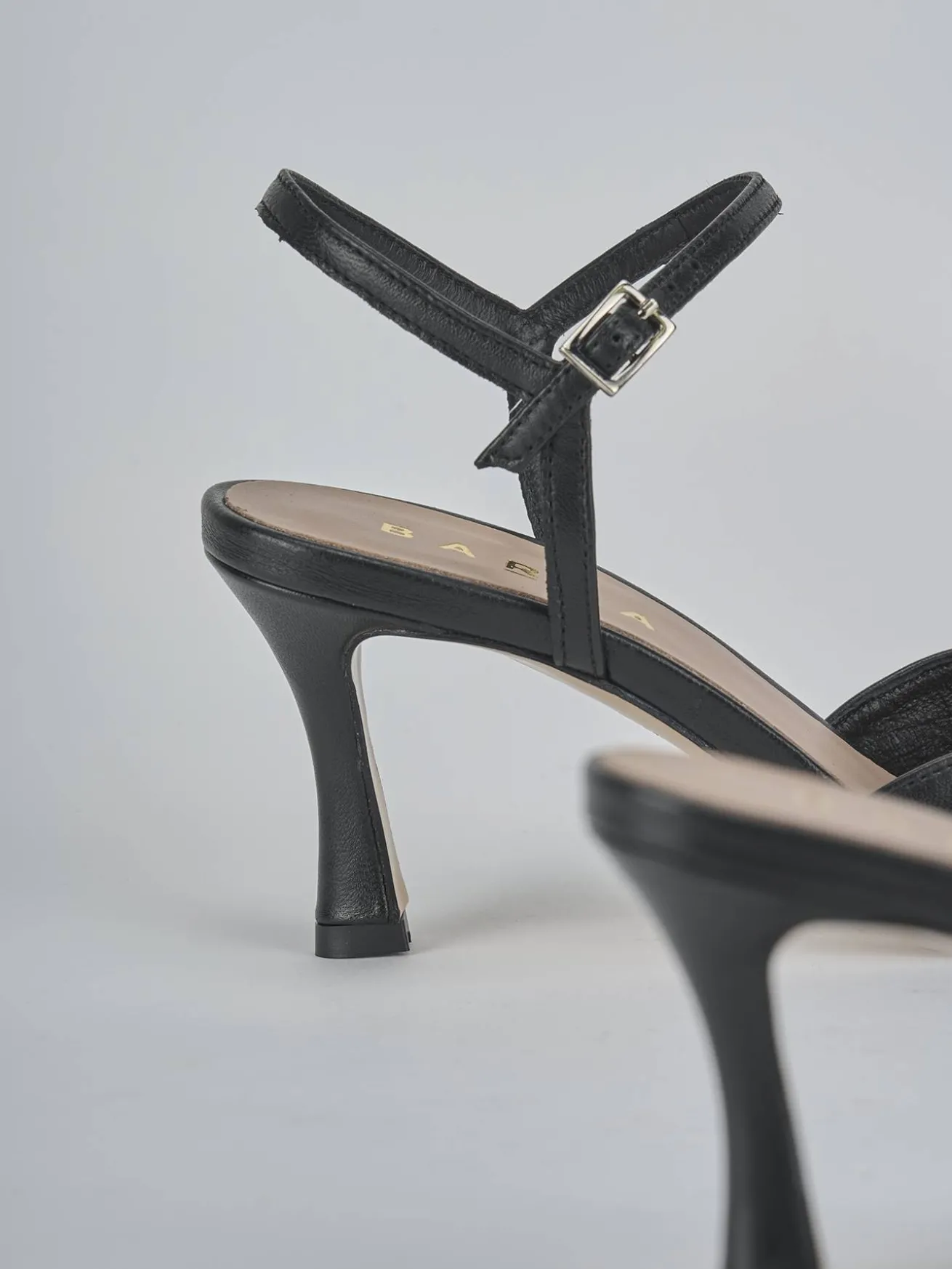 Slingback tacco 8cm pelle nero