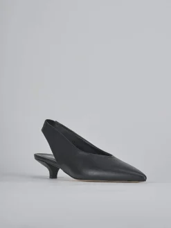 Slingback tacco 4cm pelle nero