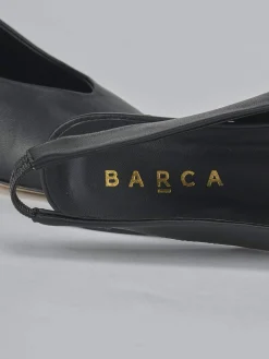 Slingback tacco 4cm pelle nero