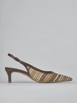 Slingback tacco 5cm pelle testa