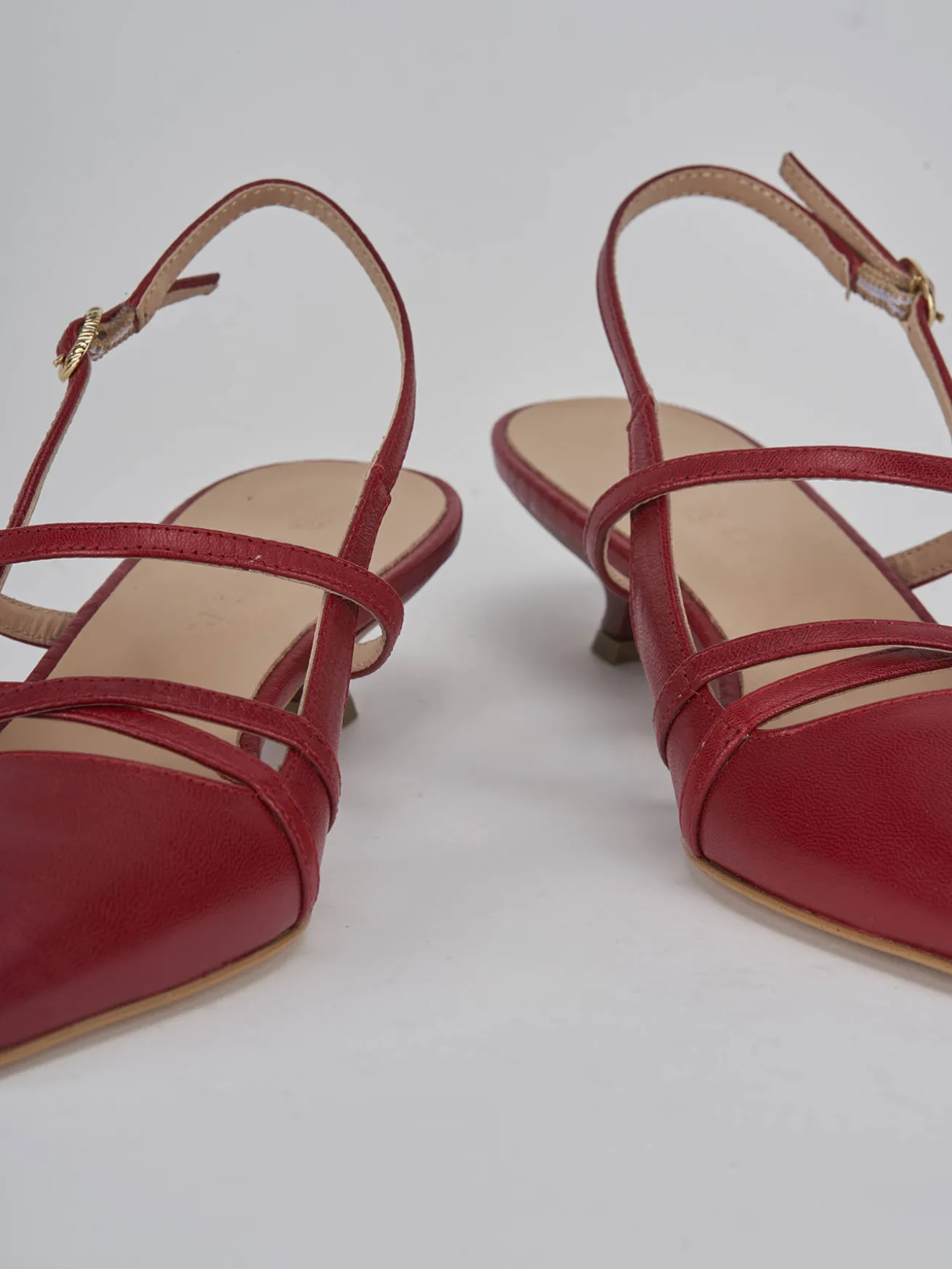Slingback tacco 3cm pelle bordo'