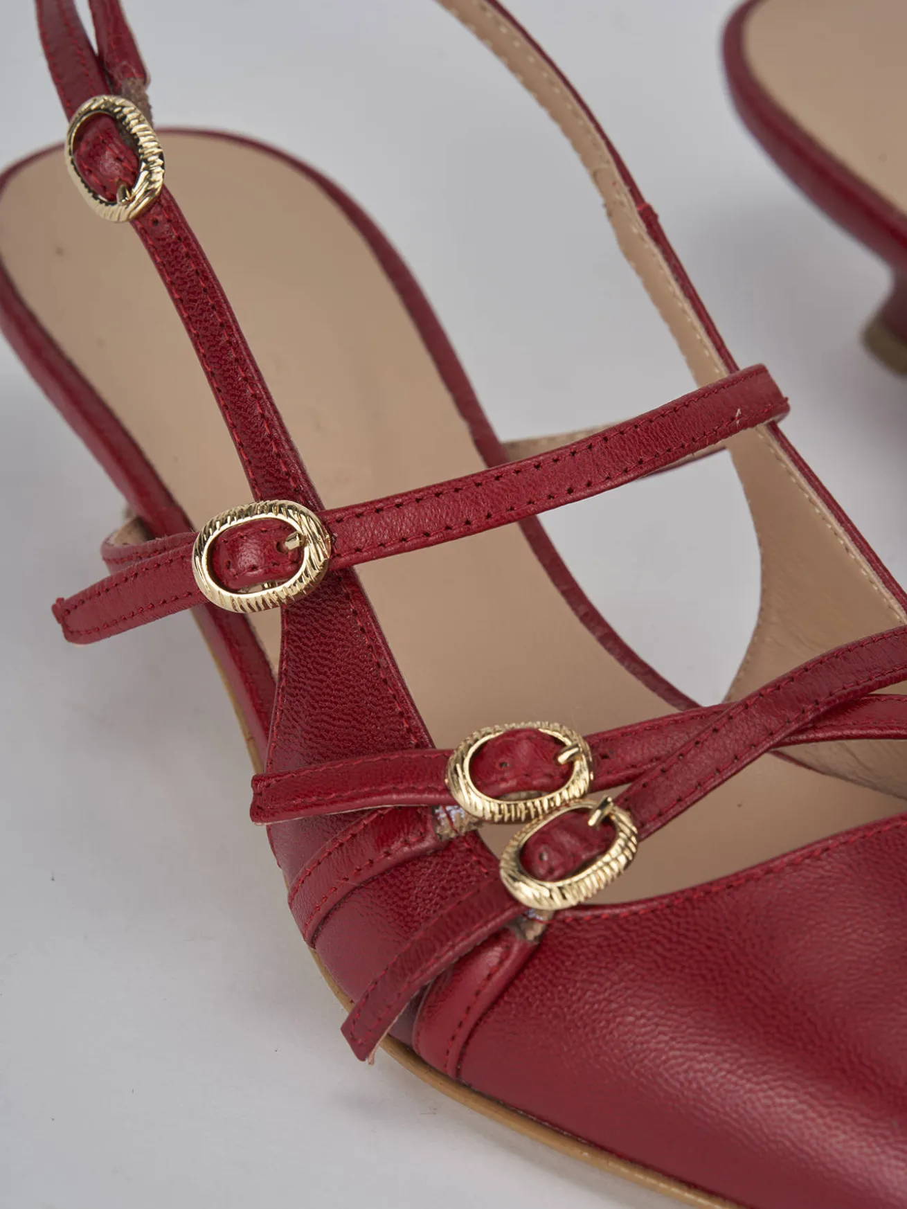 Slingback tacco 3cm pelle bordo'