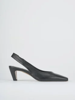 Slingback tacco 5cm pelle nero