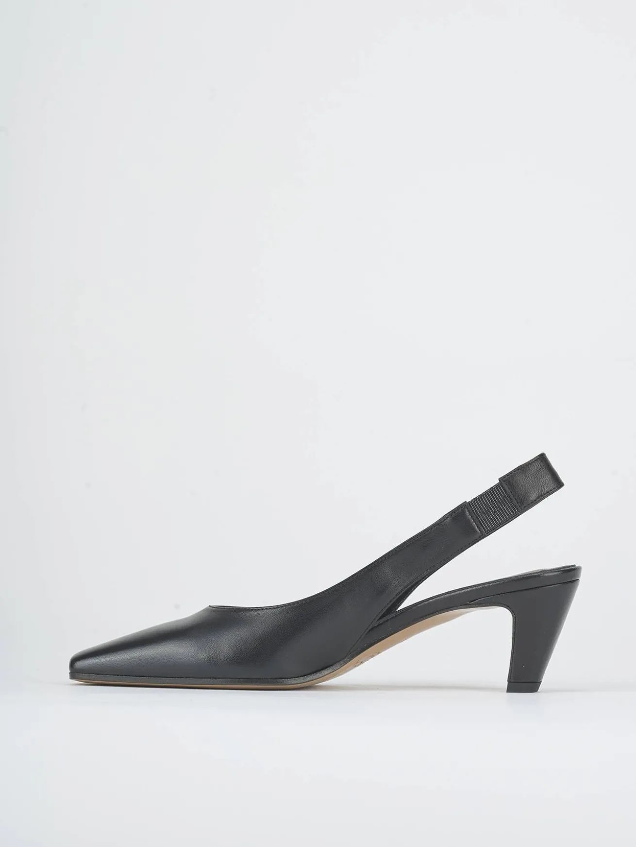 Slingback tacco 5cm pelle nero