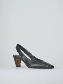 Slingback tacco 5cm pelle nero