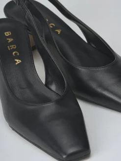 Slingback tacco 5cm pelle nero