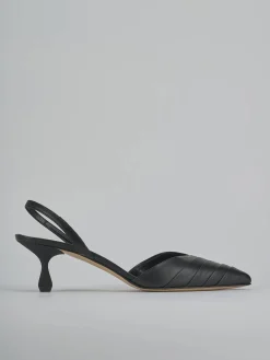 Slingback tacco 5cm pelle nero