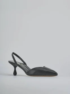 Slingback tacco 5cm pelle nero