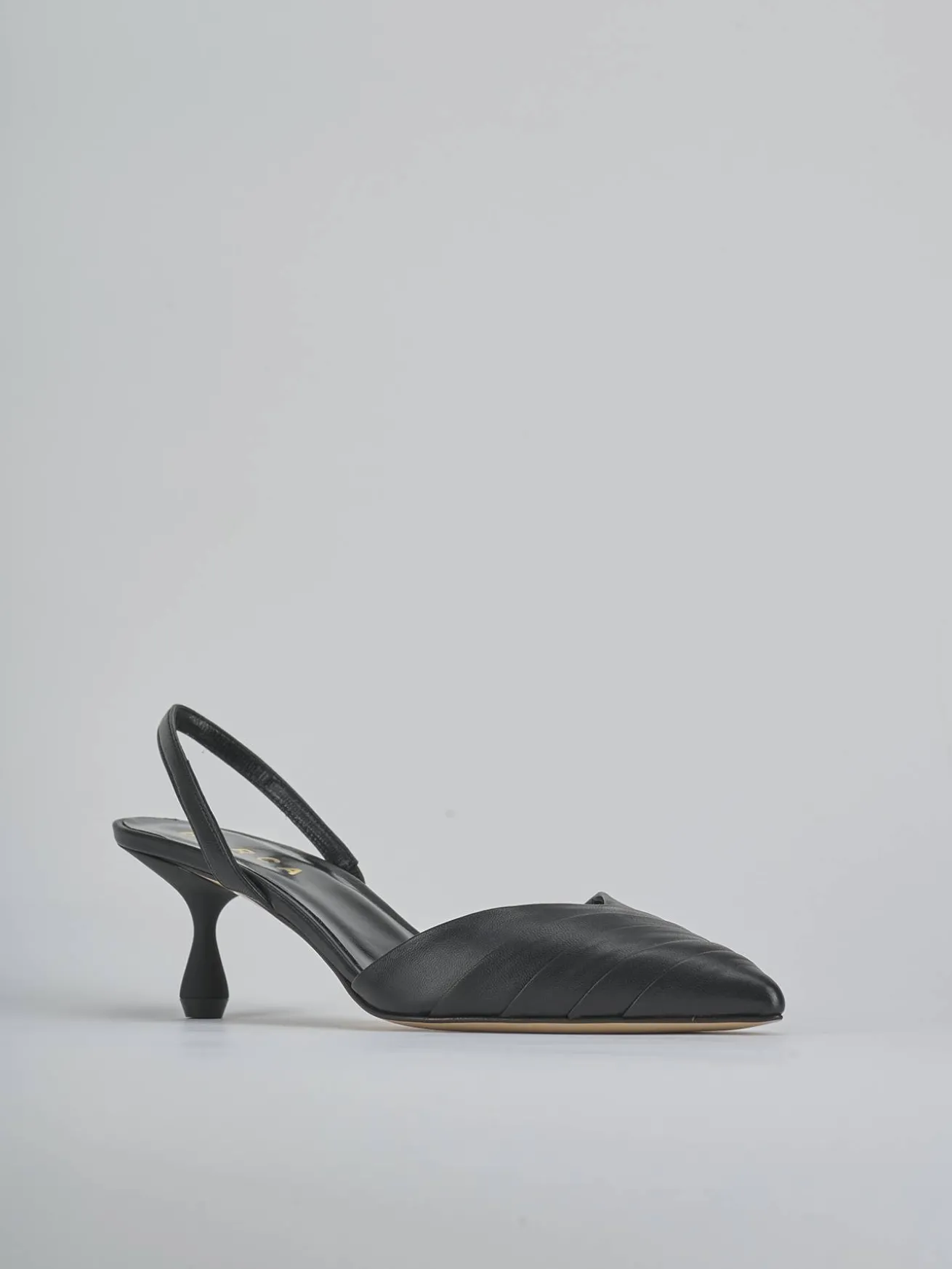 Slingback tacco 5cm pelle nero