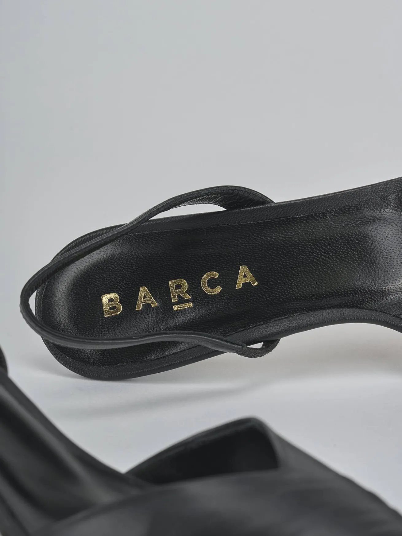 Slingback tacco 5cm pelle nero