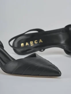 Slingback tacco 5cm pelle nero