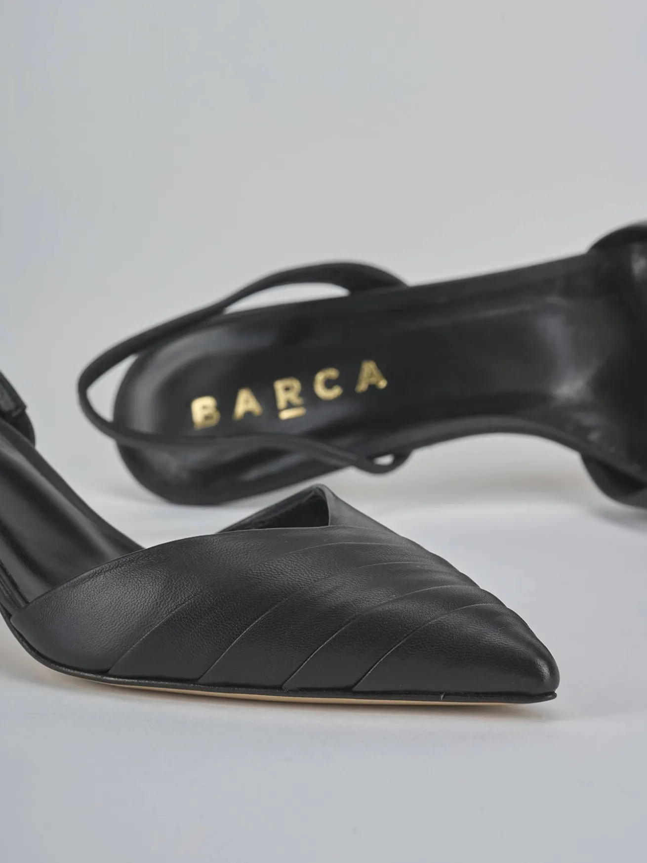 Slingback tacco 5cm pelle nero