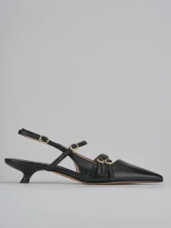 Slingback tacco 3cm pelle nero