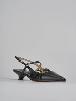 Slingback tacco 3cm pelle nero