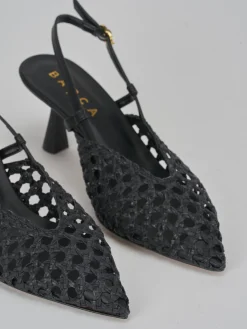 Slingback tacco 7cm pelle nero