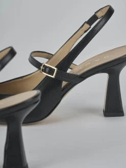 Slingback tacco 7cm pelle nero