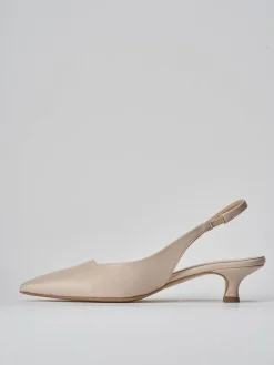 Slingback tacco 3cm pelle beige
