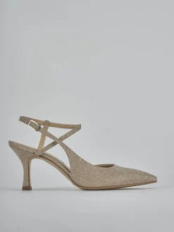 Slingback tacco 7cm pelle beige