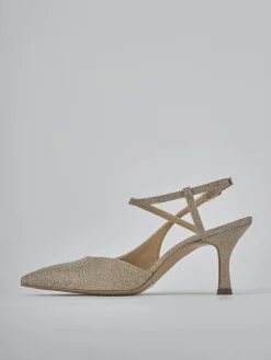 Slingback tacco 7cm pelle beige
