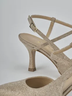 Slingback tacco 7cm pelle beige