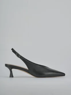 Slingback tacco 5cm pelle nero