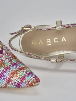 Slingback tacco 5cm pelle multicolor