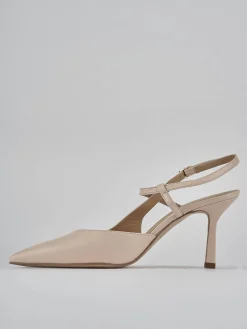 Slingback tacco 7cm pelle rosa