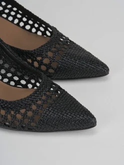 Slingback tacco 5cm pelle nero