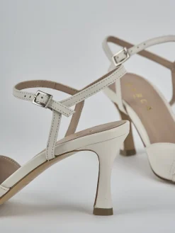 Slingback tacco 8cm pelle bianco