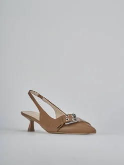 Slingback tacco 5cm pelle testa