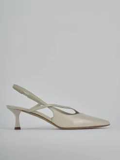 Slingback tacco 5cm pelle beige