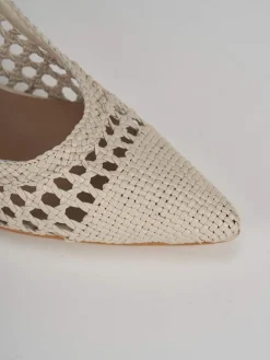 Slingback tacco 5cm pelle beige