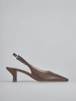 Slingback tacco 6cm pelle testa