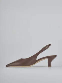 Slingback tacco 6cm pelle testa