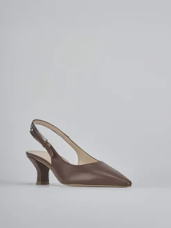 Slingback tacco 6cm pelle testa
