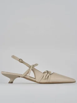Slingback tacco 3cm pelle bianco